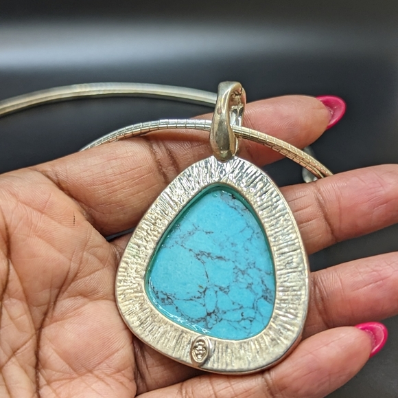 😍3 for $20 Premier Designs turquoise geometric shaped vintage necklace - Picture 4 of 11